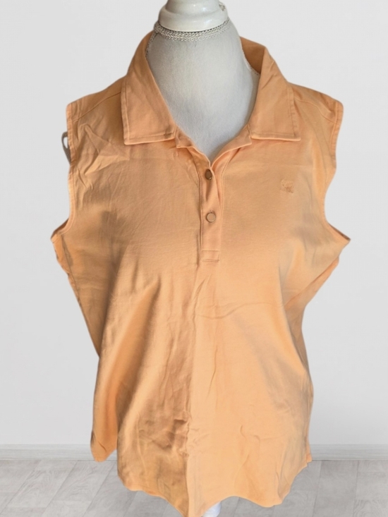 Rafaella Tops - 🍑 Rafaella Sleeveless Polo Tank Top in Peach